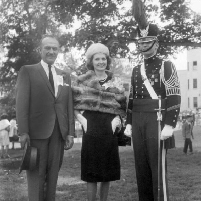 Donald Trump with his parents, Fred C. and Mary Anne Trump, at the New York Military Academy . Picture: Donald Trump/Instagram