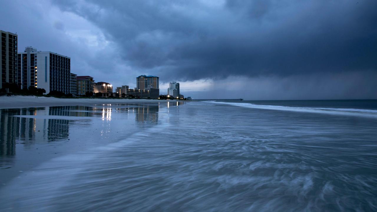 Rain begins to fall as the outer bands of Hurricane Florence make landfall in Myrtle Beach, South Carolina on September 13, 2018. Picture: Alex Edelman/AFP