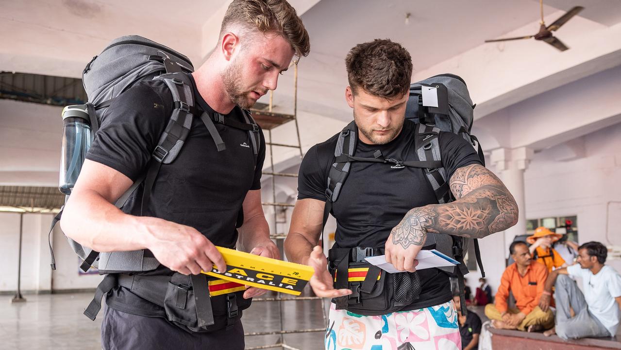 Harry Jowsey and Teddy Briggs compete on <i>The Amazing Race Australia Celebrity Edition</i>.