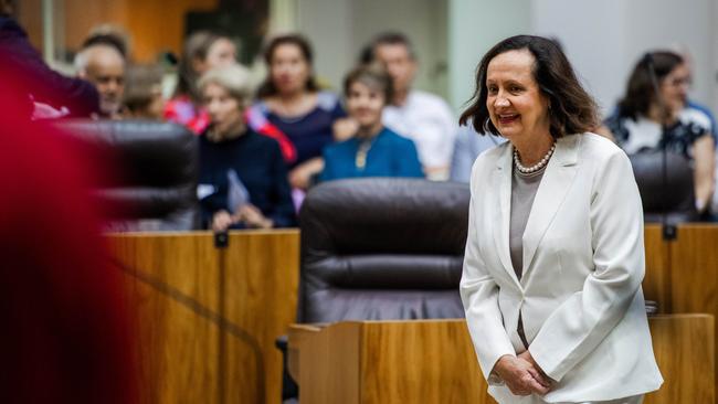 Newly elected Speaker Robyn Lambley presented the petition on Thursday afternoon. Picture: Pema Tamang Pakhrin