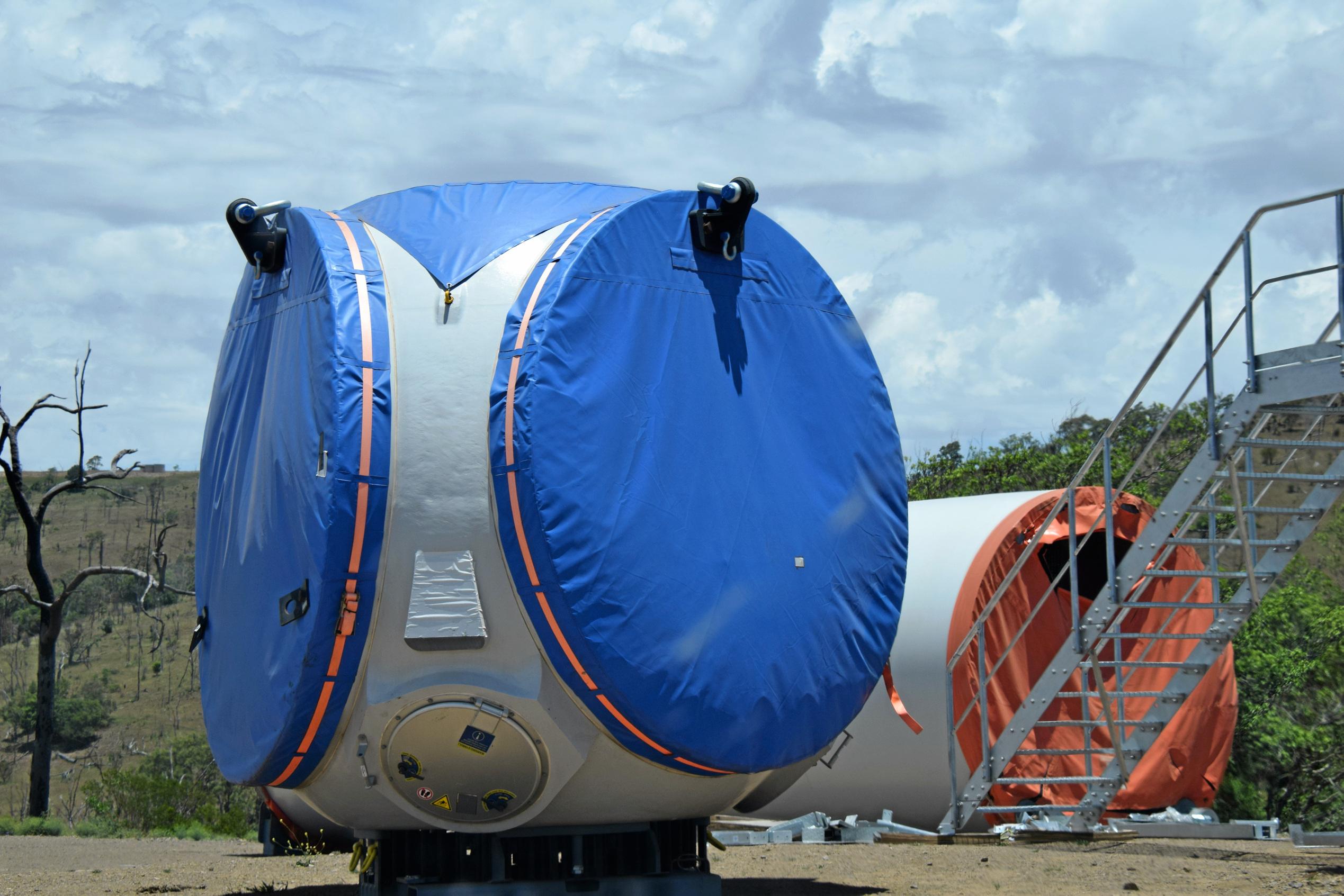 The attachment where the three 67 metre blades will be fitted. Picture: Matt Collins