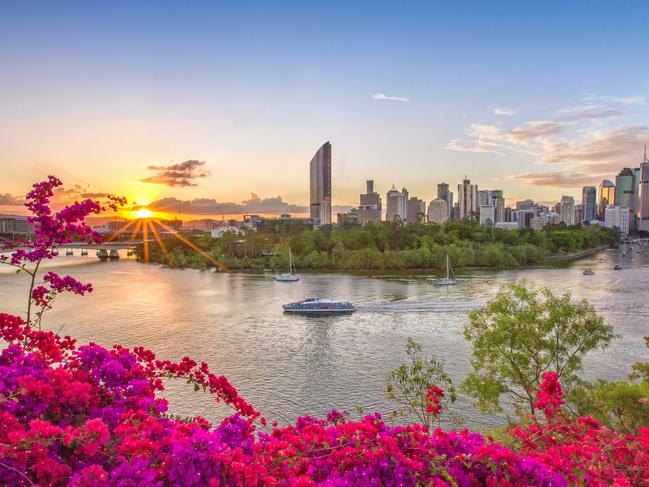 Sunset over Brisbane City, Queensland. Picture: Brisbane Tourism