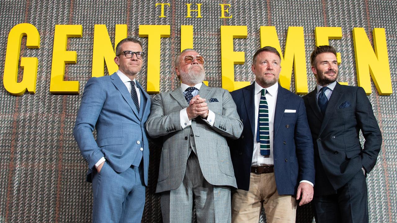 Max Beesley, Ray Winstone, Guy Ritchie and David Beckham attend the UK Series Global Premiere of 