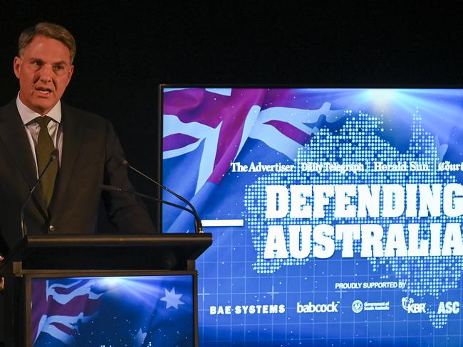 CANBERRA, AUSTRALIA - MAY 22: Deputy PM and Minister of Defence Richard Marles addressing the Defending Australia Event at the Australian War Memorial, Canberra. Picture: NCA NewsWire / Martin Ollman