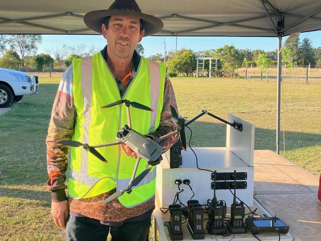 Darren Pratt, owner of Bundaberg Feral and Pest Control captured on thermal drone footage a pack of nine dingoes, who he said was a mum teaching her eight pups to hunt. Picture: Supplied