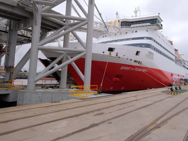 the Spirit of Tasmania arrives in Geelong.Picture: Mark Wilson