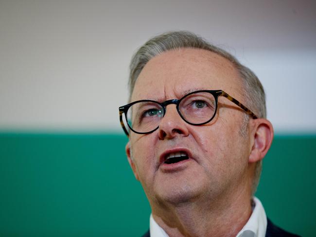 Prime Minister Anthony Albanese during a visit to the Westmead Medicare Urgent Care Clinic in Sydney on Sunday, March 2, 2025. Picture: Nikki Short