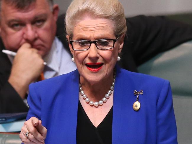 Bronwyn Bishop delivering her valedictory speech in the House of Representatives Chamber. Picture: Kym Smith