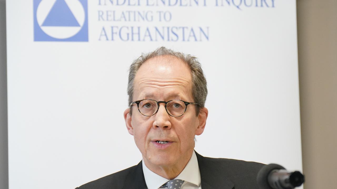 Lord Justice Haddon-Cave, chair of the Independent Inquiry relating to Afghanistan, reads an opening statement during the inquiry's official launch in London. Picture: PA Images via Getty Images