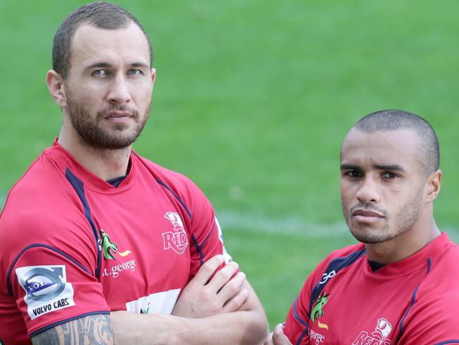 QLD Reds play makers Quade Cooper and Will Genia, before heading off to Christchurch for their Super Rugby final against the Crusaders this weekend.