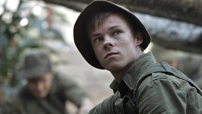 Nicholas Hamilton as Private Noel Grimes in Danger Close: The Battle of Long Tan.