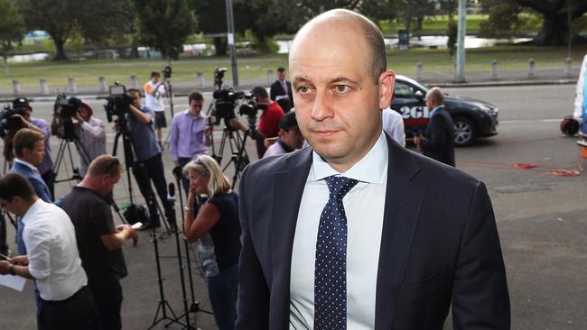 NRL CEO Todd Greenberg talks at Rugby League Central, Sydney as Chairman of the NRL's 16 clubs meet with ARLC Commission chairman John Grant over funding. Picture: Brett Costello