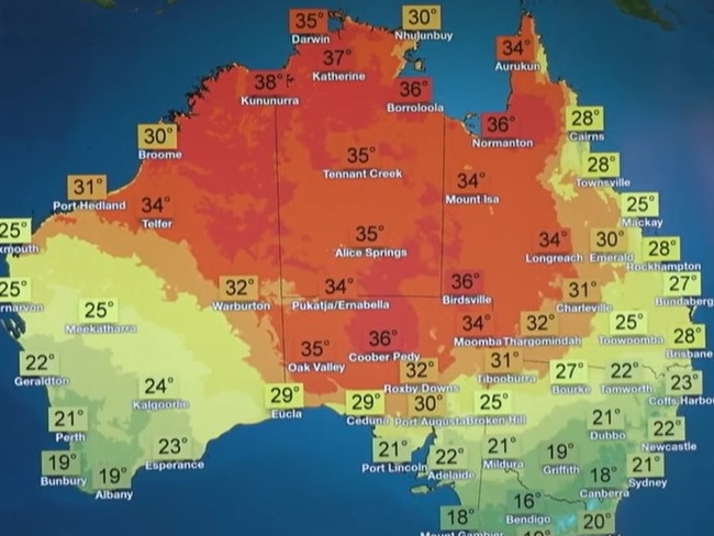 The bureau of meteorology predicts a cluster of unusually warm weather beginning from August 23, 2024. Picture: BoM