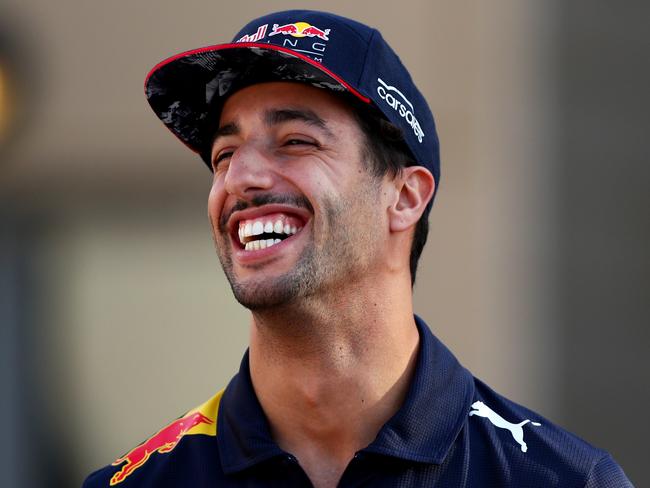 Daniel Ricciardo stopped playing cricket because his mate Marcus Stoinis always won. Or so Stoinis says. Picture: Dan Istitene/Getty Images