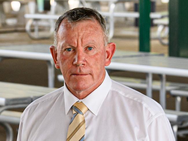 News Courier Mail, Bundaberg 24.2.2023. Shalom College principal Dan McMahon at work. Photo Paul Beutel