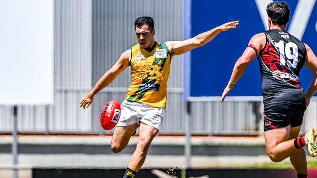 Nate Paredes playing for St Mary's in the 2022-23 NTFL season. Picture: Patch Clapp / AFLNT Media