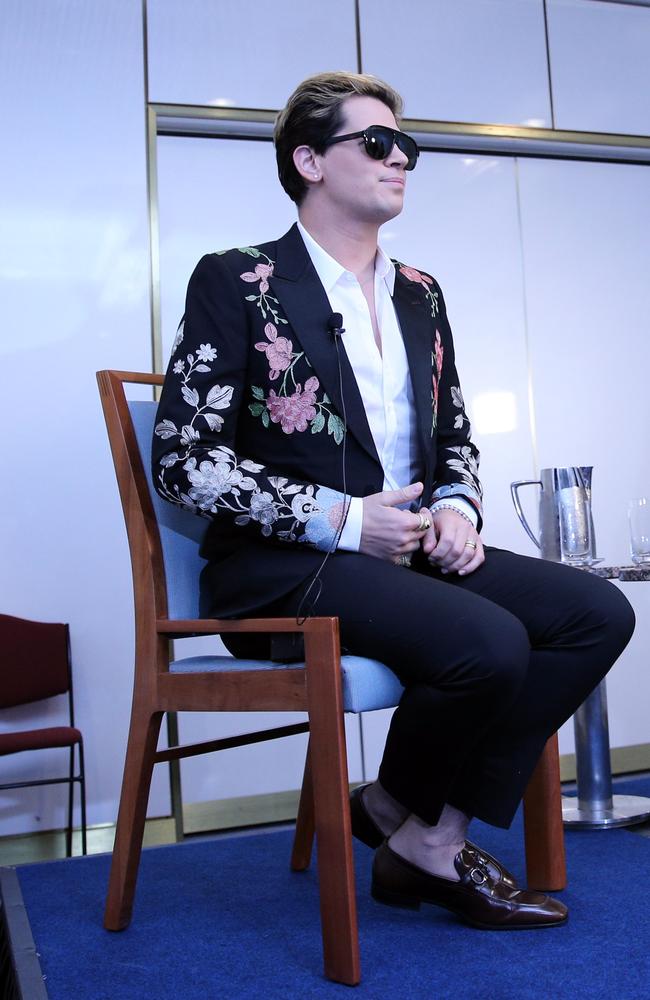 Milo Yiannopoulos at Parliament House today. Picture Gary Ramage