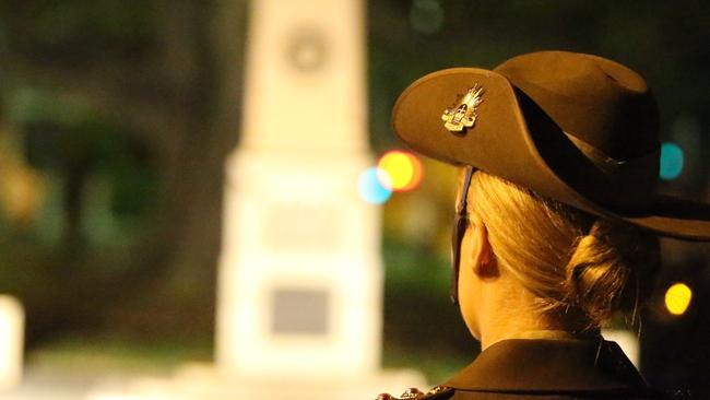 Dawn parade at the Moore Park Obelisk last year. Picture: John Grainger