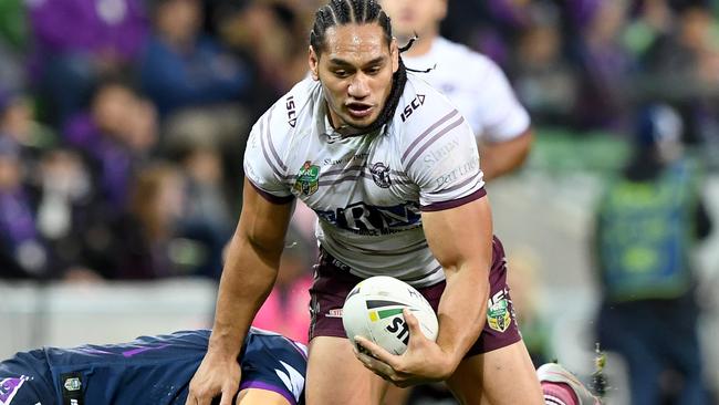 Martin Taupau and the Sea Eagles take on the Bulldogs in Round 22. Picture: AAP