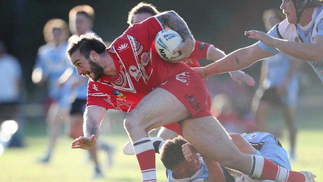 Kincumber dominated the battle of the forwards in the first half. Picture: Sue Graham