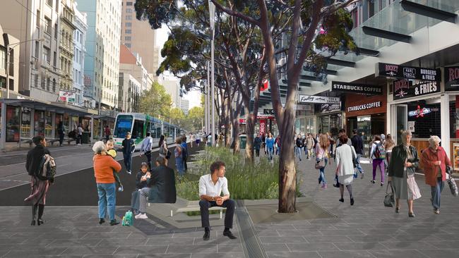 An image of the proposed changes to Elizabeth St south.