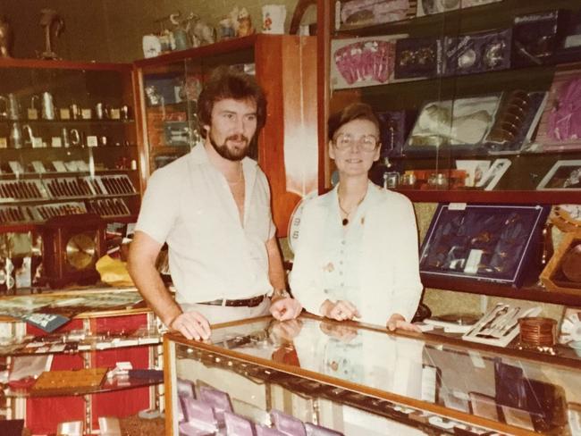 Ray Drummond with his mum Margaret in the North Sydney shop.