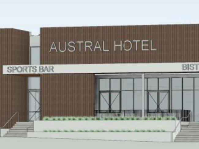 Artist's impression of the Austral Pub coming to southwest Sydney.