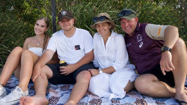 Ella Cashion, Tyrone Barlow, Joanne Spencer and Shawn Barlow at the Sunshine Coast Stadium in Bokarina on Sunday, February 12, 2023. Picture: Katrina Lezaic