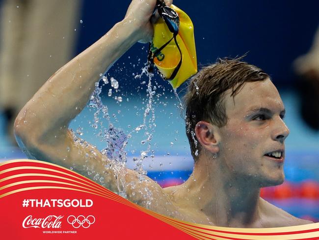 Coke image of the day. Kyle Chalmers wins gold in 100 meters freestyle at the Rio Olympics 2016.