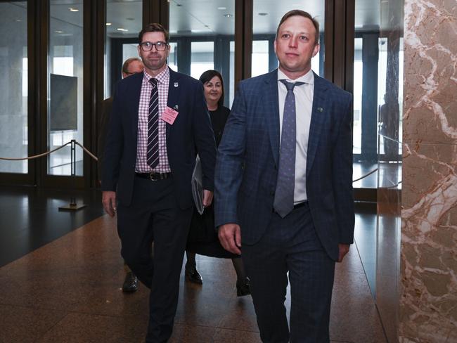 Infrastructure Minister Steven Miles leads the delegation of mayors at Parliament House in Canberra on Wednesday. Picture: Martin Ollman/NCA NewsWire