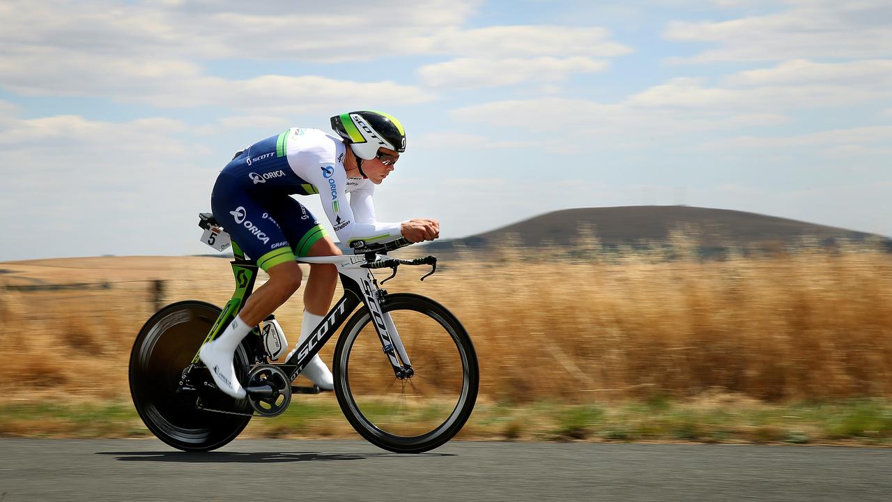 Australian Road Cycling Championships, Mens Elite Time Trial at Burrumbeet , Winner Michael Hepburn in action Melbourne January 8th, Picture by Colleen Petch.