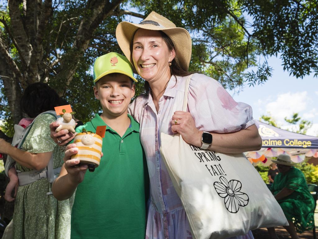 Harry and Amanda Kentish at the plant stall at Fairholme College Spring Fair, Saturday, October 21, 2023. Picture: Kevin Farmer