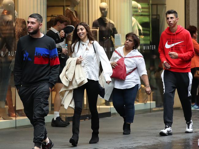 Pitt Street Mall in Sydney was alive with shoppers this weekend as stores begin to re-open after the Covid-19 virus forced most stores to close for several months. Picture: David Swift