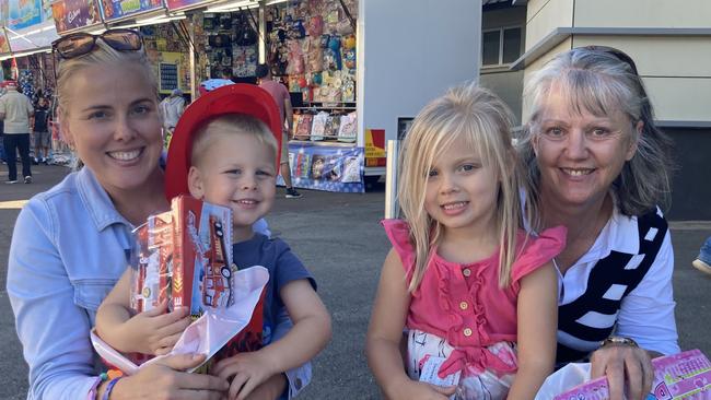 Lisa, Tyler, Harper and Tanya Mordey enjoy People's Day at the 2023 Gympie Show.