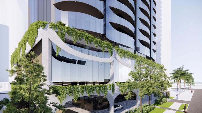 An artist’s impression of Raptis Group’s 35-level tower to be built on Anne Ave in Broadbeach.