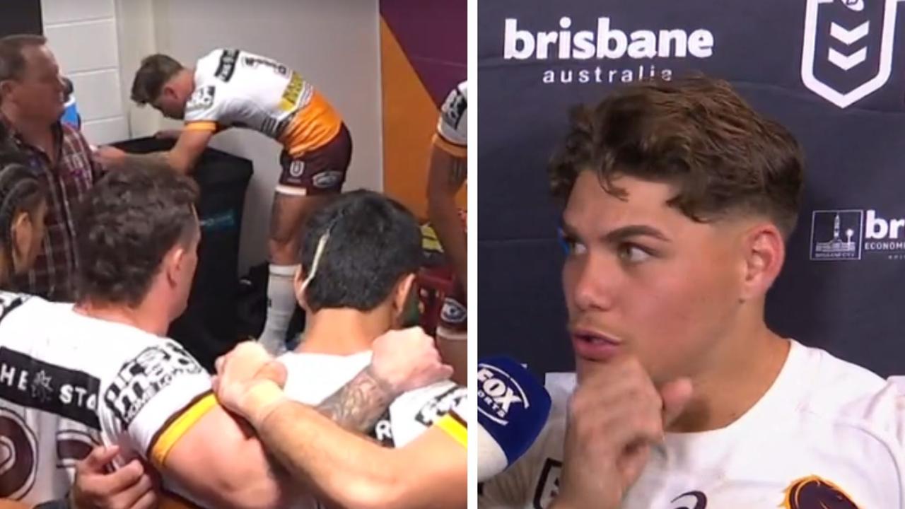 Reece Walsh was caught out having a spew. Photo: Fox Sports