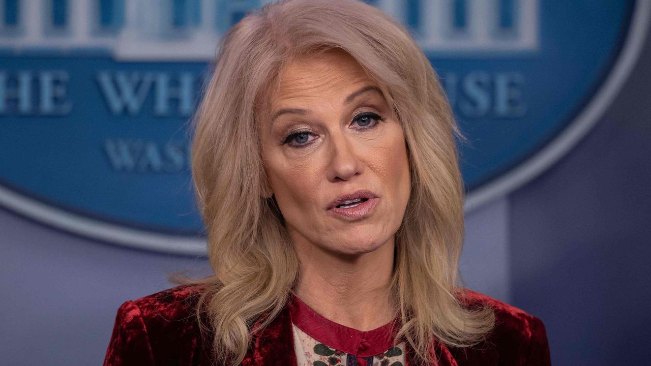 White House Senior Counselor Kellyanne Conway speaks during a briefing on the opioid crisis at the White House, on January 30, 2020. After being at Trump’s side since day one, Conway has decided to call it quits and will be leaving the White House at the end of the month. Picture: AFP