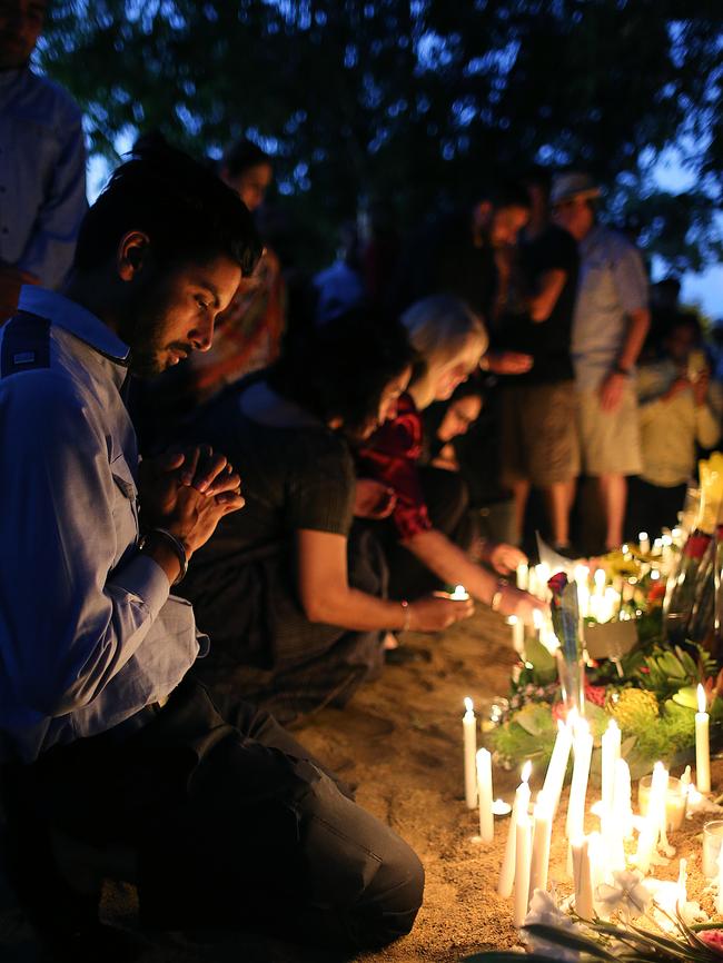 Brisbane city council drivers and cabbies joined those gathered at the memorial.