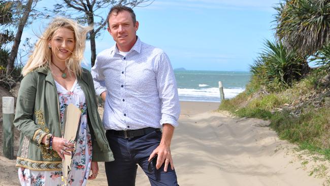 Clair Fitzpatrick with Cr Adam Belot at the Bangalee access to Farnborough Beach. File photo.