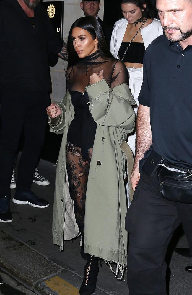Kendall Jenner, Kim Kardashian, Kris Jenner and Kourtney Kardashian eat at Kinugawa restaurant on October 1, 2016 to celebrate their make-up artist’s birthday. Picture: Splash