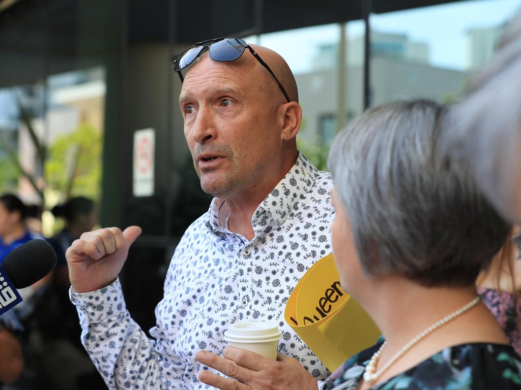 Miguel Baluskas addresses the media. Pics Adam Head