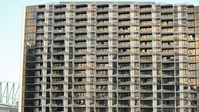 The Lacrosse building in Docklands, Melbourne. A fire there in November 2014 spread quickly due to aluminium cladding similar to that installed in Grenfell Tower, London. Picture: Scott Barbour/Getty Images