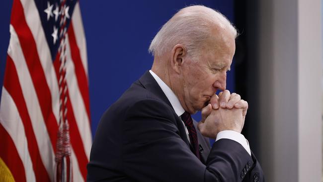 Joe Biden’s approval rating has plummeted in the year. Picture: Chip Somodevilla/Getty Images/AFP