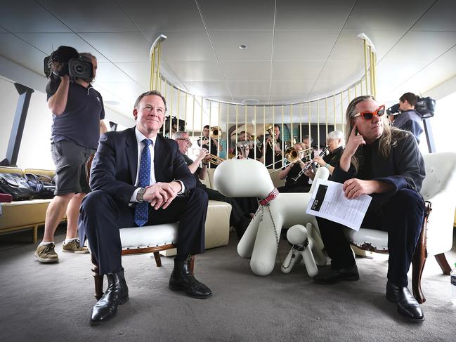 premier Will Hodgman, left, and Brian Ritchie at the MONA FOMA launch