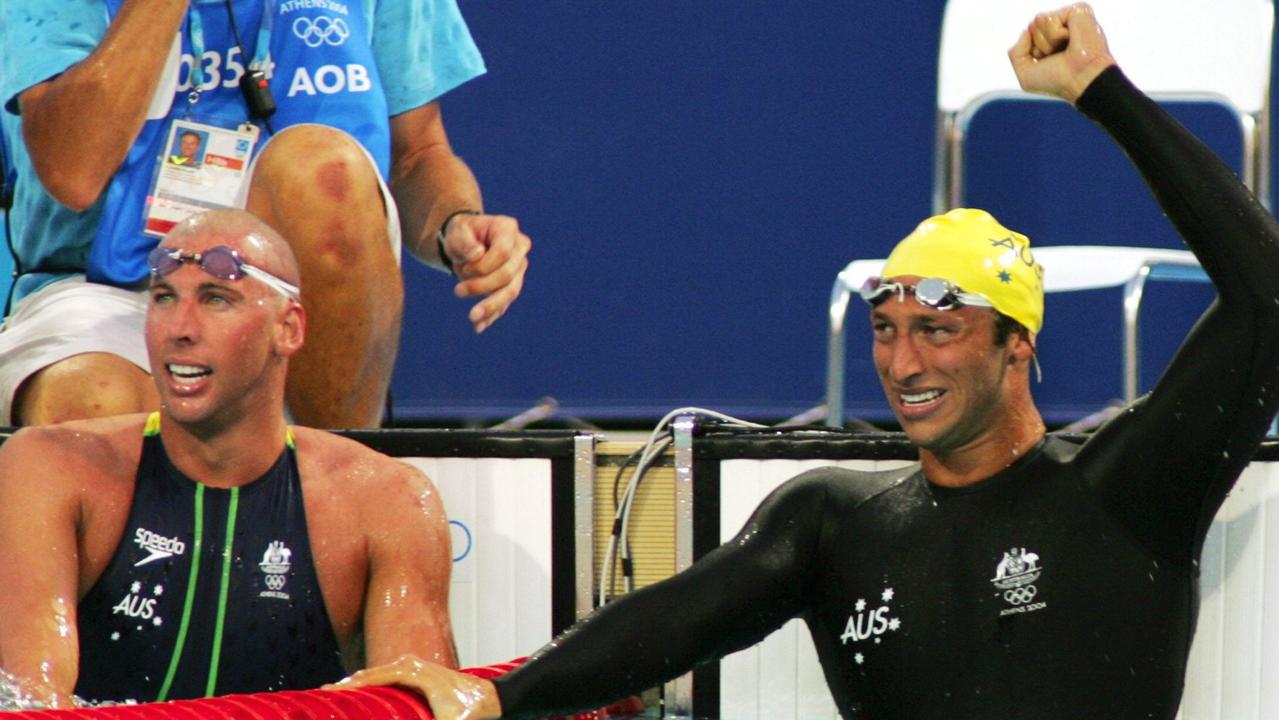 Winnington and Short’s battle in the 400 metres freestyle on opening night, harked back to the days of Thorpe and Hackett. Picture: Vladimir Rys/Bongarts/Getty Images