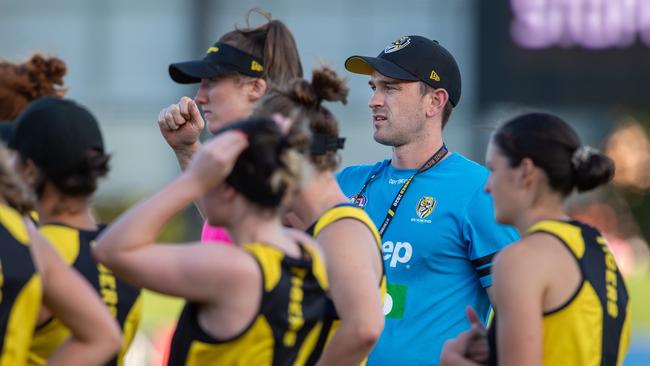 Coach Tom Hunter watches on at training. Picture Jay Town