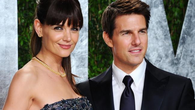 Katie Holmes and Tom Cruise at the 2012 Vanity Fair Oscar Party.