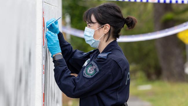 A property next to Mount Sinai College on Runic lane Maroubra has been spray painted with anti-Semitic graffiti. Picture Thomas Lisson