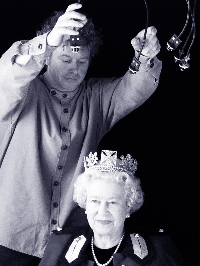 Artist Chris Levine setting the lights for the Queen’s the first 3D photographs Picture: Supplied