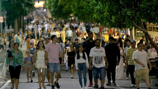 People walk home after the midnight Fireworks at South Bank Lagoon at New Year’s Eve last year.